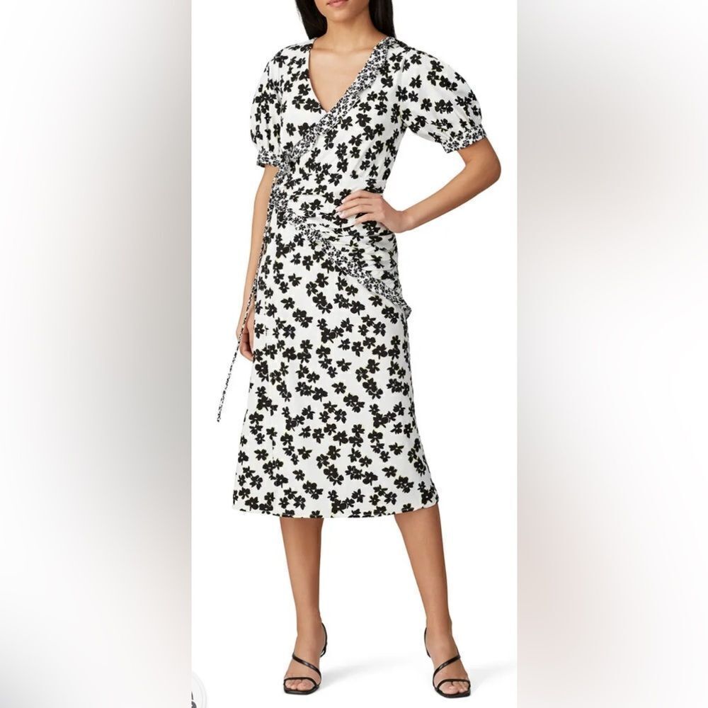 Love, Whit by Whitney Port Floral Wrap Midi Dress Size Medium NWT